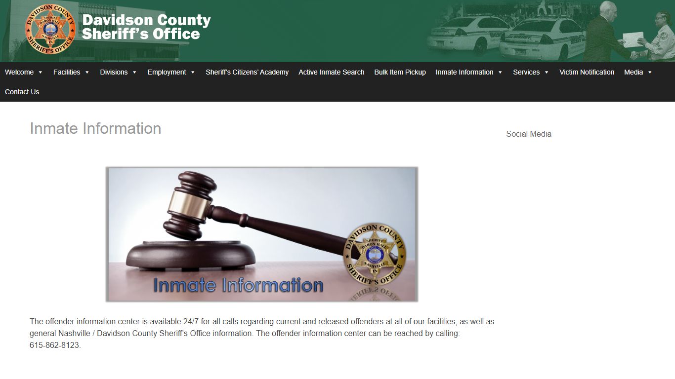 Inmate Information – Davidson County Sheriff – Nashville Tennessee