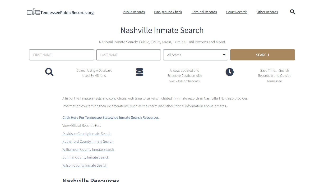 Nashville Inmate Search - MNPD Current & Past Jail Records